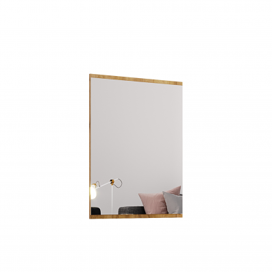 Kwadratowe lustro 80x60cm rama dąb craft