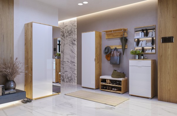 Lustro ścienne na ramie dąb craft 80x60