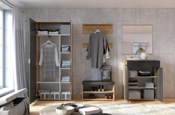 Lustro ścienne na ramie dąb craft 80x60