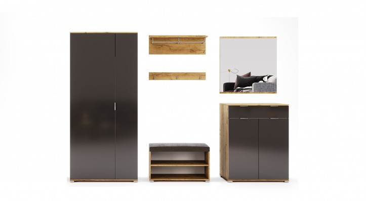 Lustro ścienne na ramie dąb craft 80x80