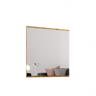 Lustro ścienne na ramie dąb craft 80x80