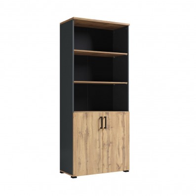 Regał 80cm antacyt mat dąb wotan