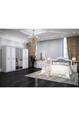 Łóżko 180x200 nie podnoszone białe eleganckie z tapicerowanym zagłówkiem Luiza