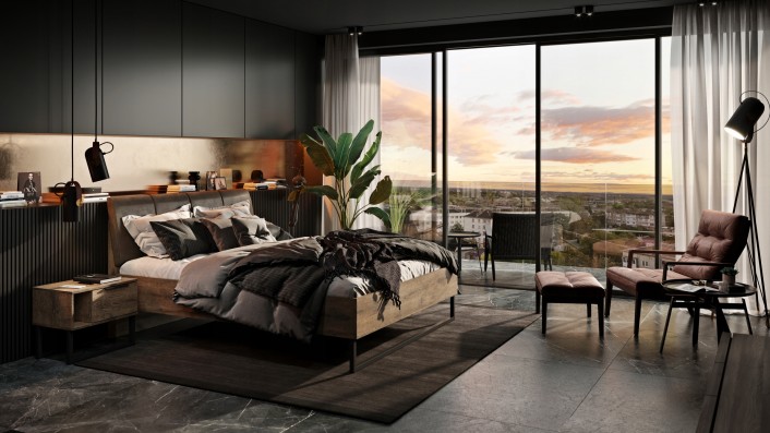 Łóżko loft 180x200 dąb wiekowy Quadro