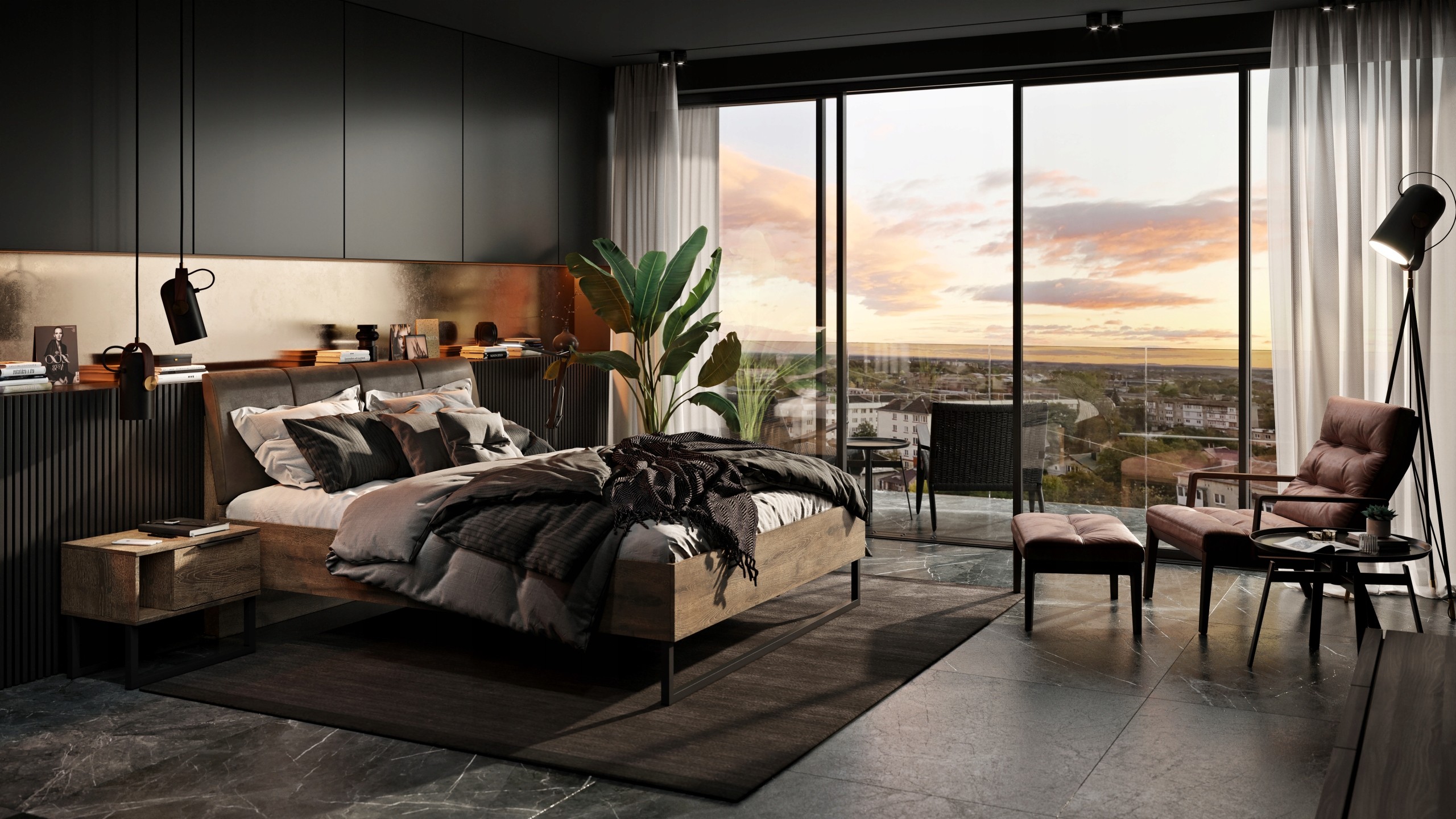 Łóżko loft 180x200 dąb wiekowy Quadro