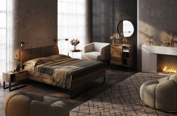 Szafka nocna w stylu loft Quadro