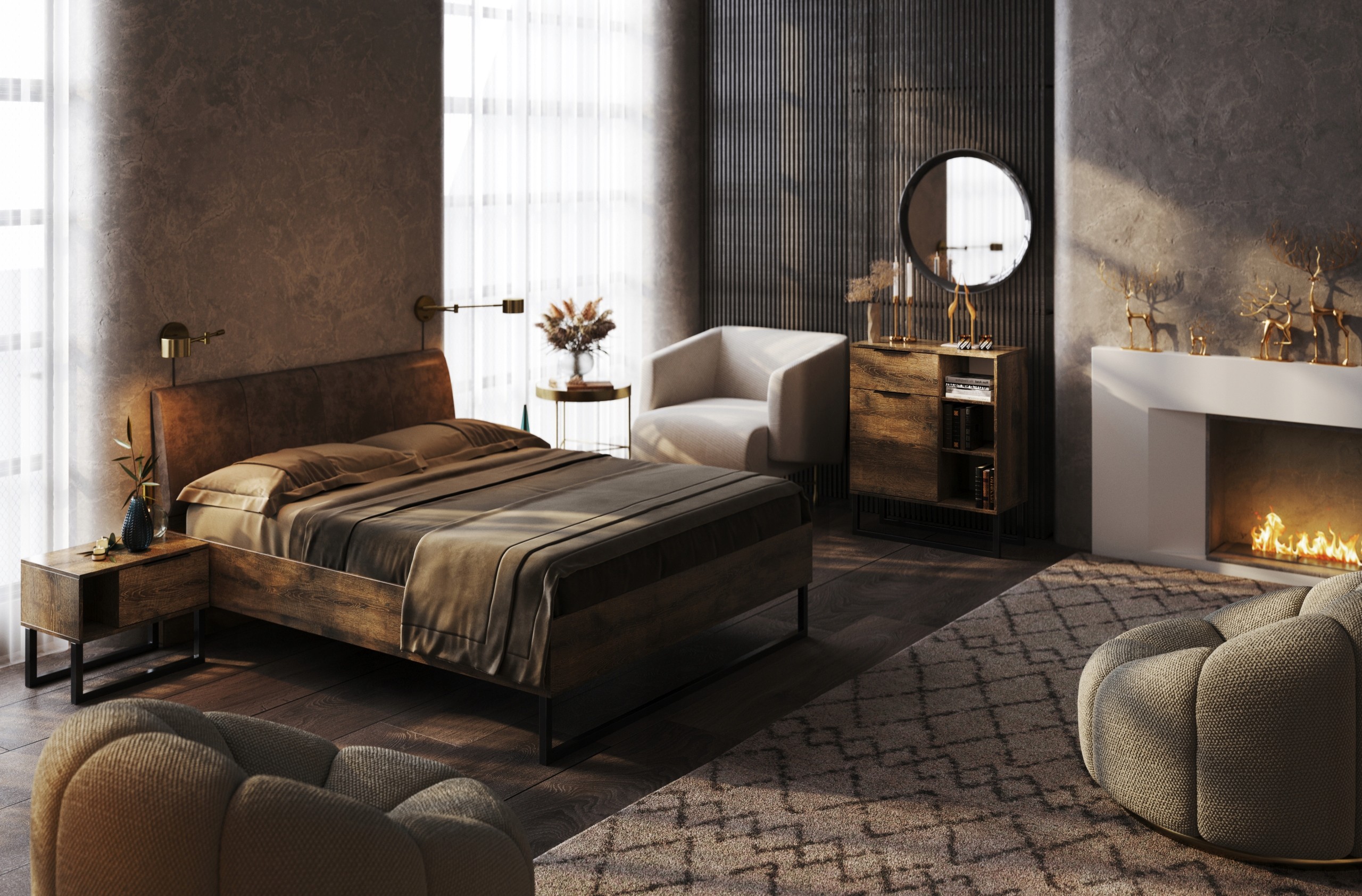 Szafka nocna w stylu loft Quadro