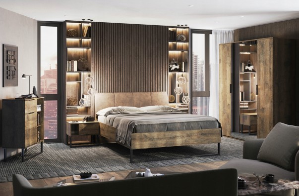 Szafka nocna w stylu loft Quadro