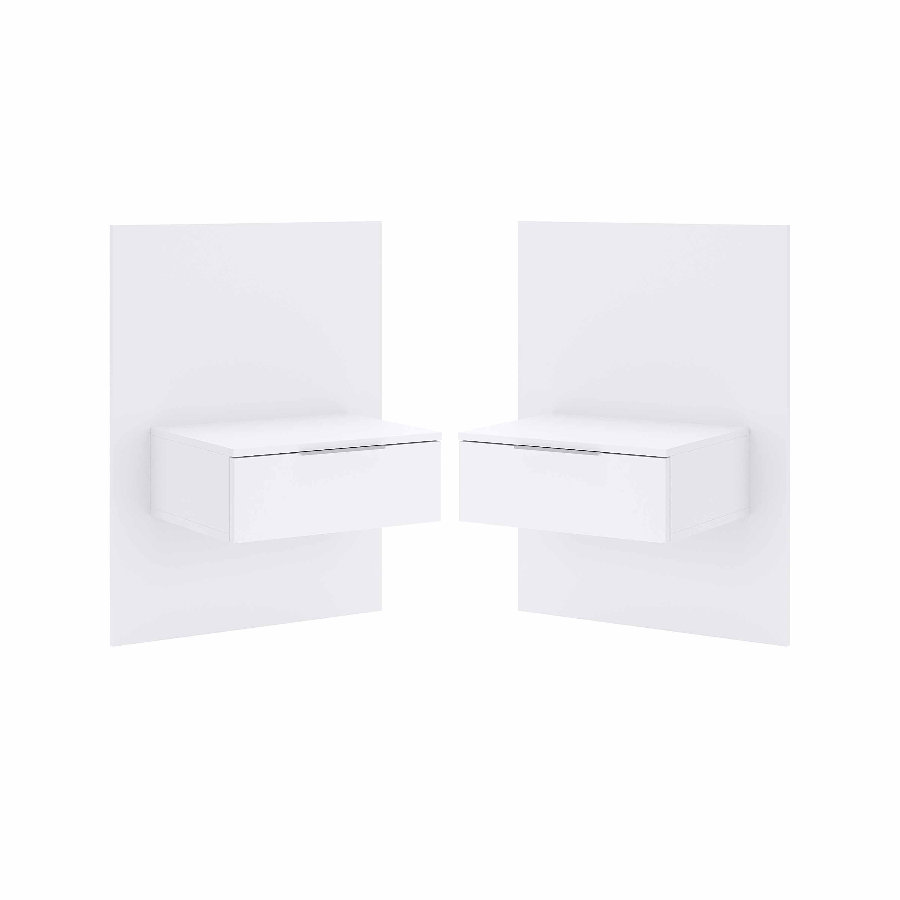 Szafki nocne wiszące 68cm (2szt) biały mat