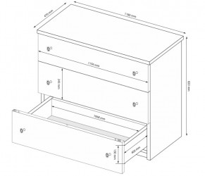 Komoda 82x118 3 szuflady Luiza