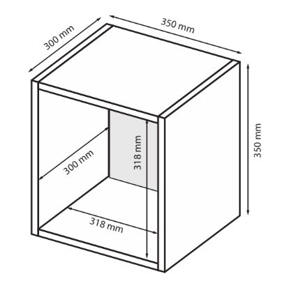 Regał wiszący czarny 35cm BOX