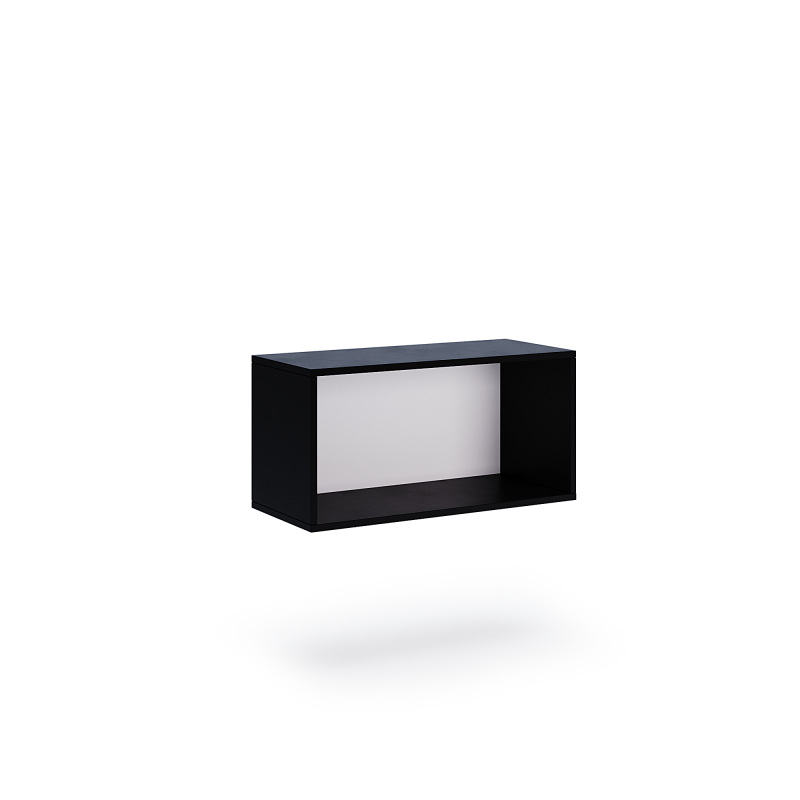 Czarny regał wiszący 70cm BOX