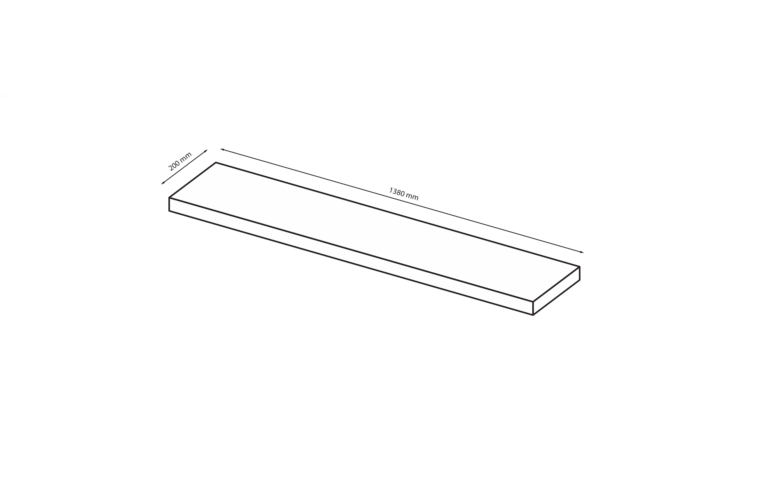 Półka wisząca 138cm dąb craft