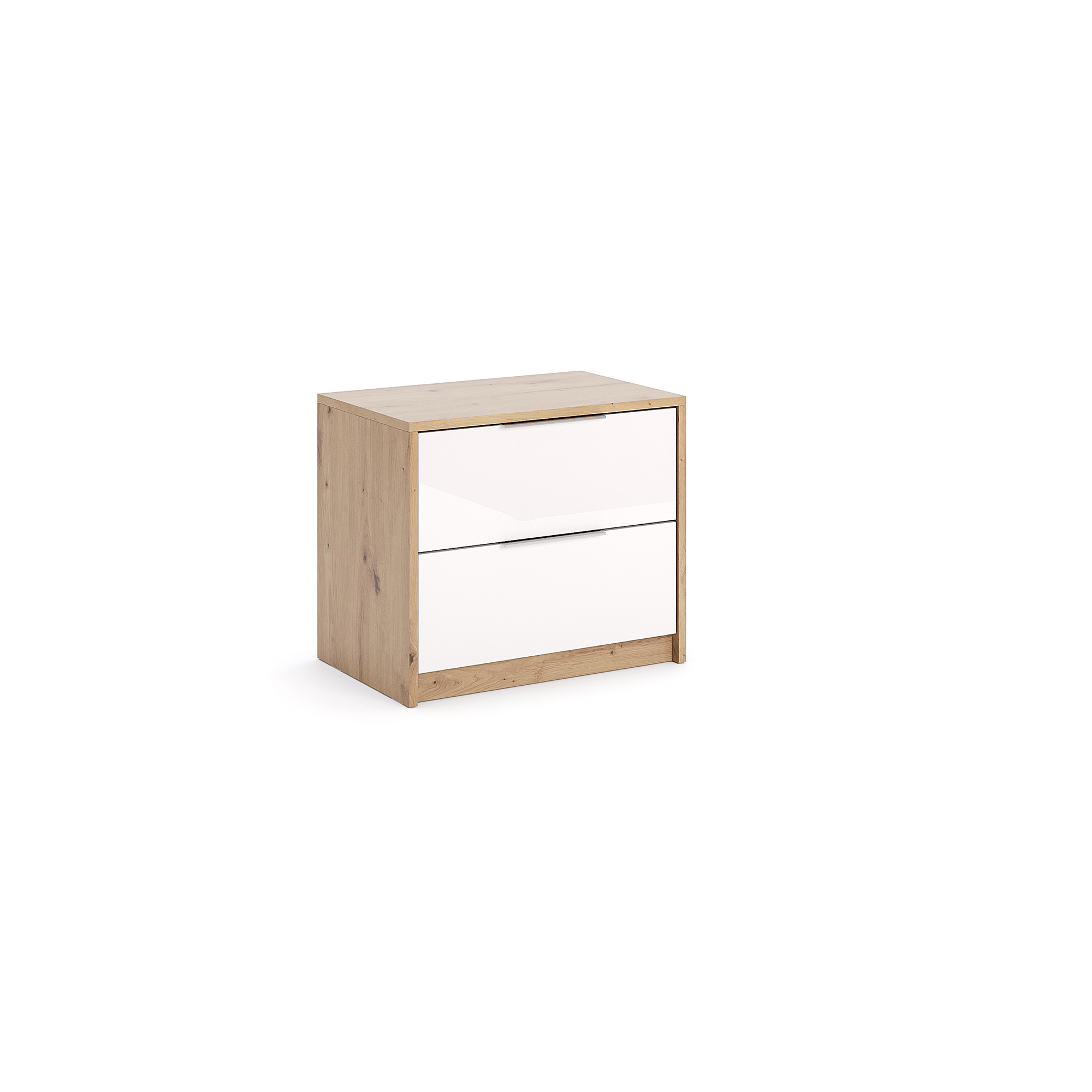 Szafka nocna 2 szuflady 55cm biały połysk