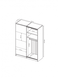 Szafa przesuwna z lustrem 240x150