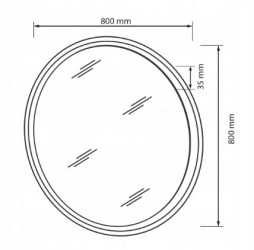 Okrągłe lustro 80cm Czarna rama