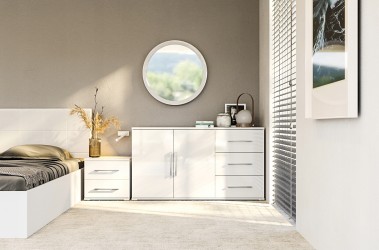 Okrągłe lustro 80cm rama biała