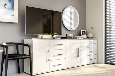 Okrągłe lustro 80cm rama biała