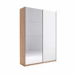 Szafa przesuwna 150x240 biały połysk lustro