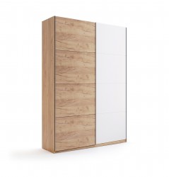 Szafa przesuwna150cm biały połysk dąb craft