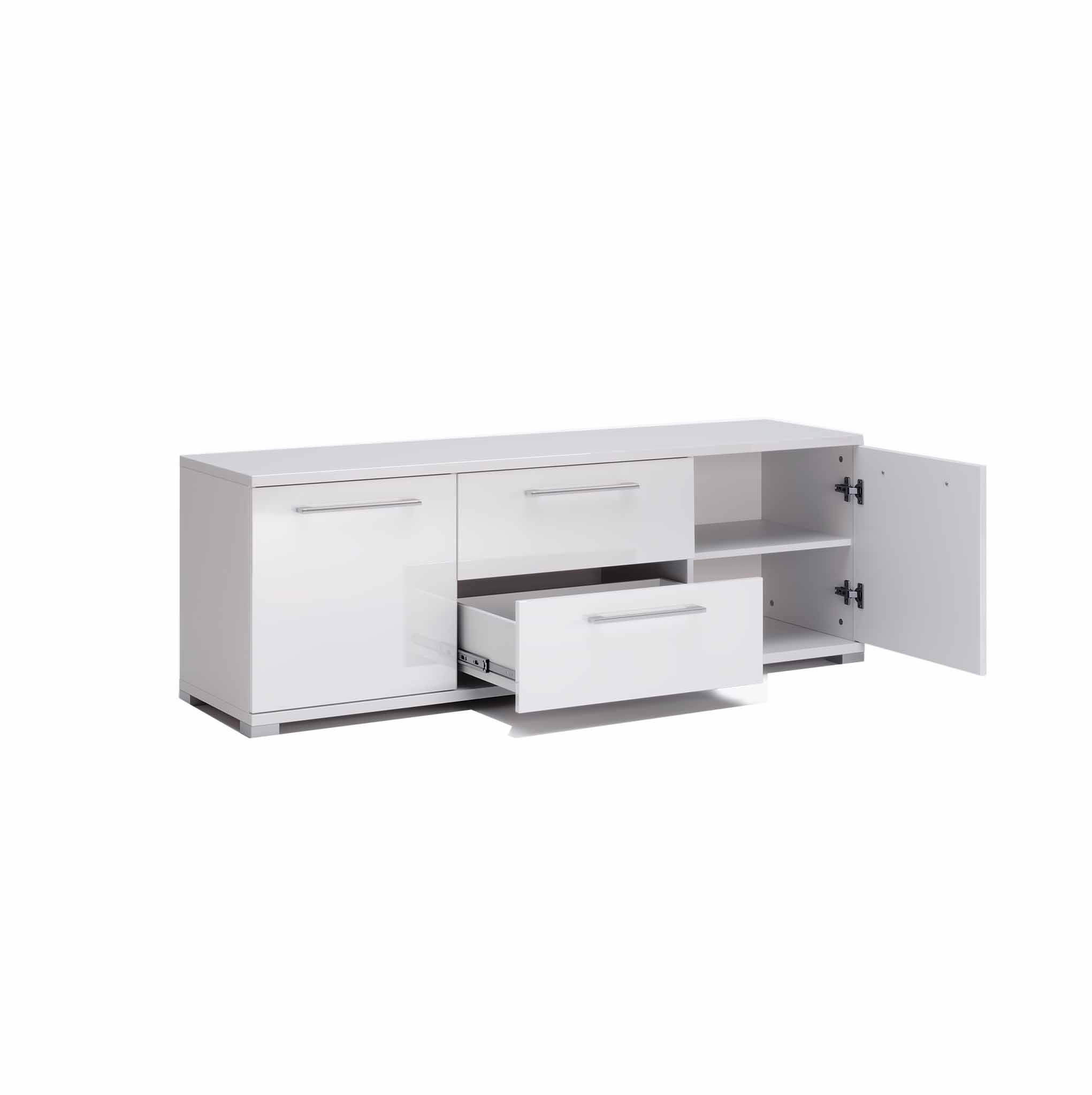 Szafka RTV 150x52cm biały połysk