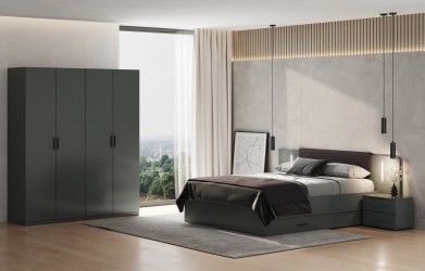 Szafka nocna 2 szuflady 55 cm grafit mat