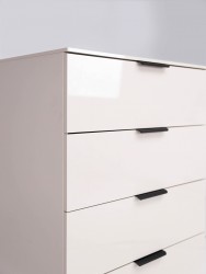 Komoda 125 cm kaszmir połysk 4 szuflady Lily