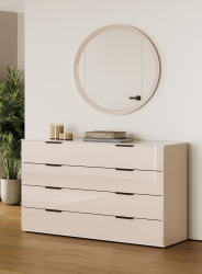Komoda 125 cm kaszmir połysk 4 szuflady Lily