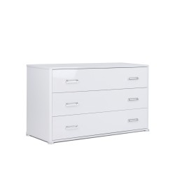 Komoda 130 cm biały połysk 3 szuflady Bella