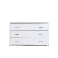 Komoda 130 cm biały połysk 3 szuflady Bella