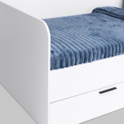 Łóżko młodzieżowe 90x200 narożne z szufladami białe Happy