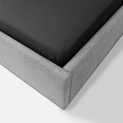 Łóżko tapicerowane 160x200 z wysokim zagłówkiem szare Lily
