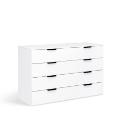 Komoda 125 cm 4 szuflady biały połysk Roma
