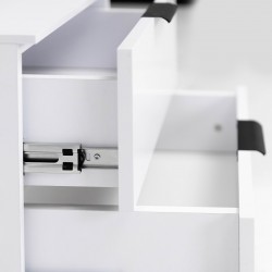 Komoda 125 cm 4 szuflady biały połysk Roma