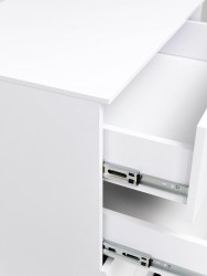 Komoda 125 cm 4 szuflady biały połysk Roma