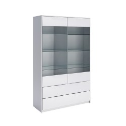 Witryna 120cm biały połysk szkło