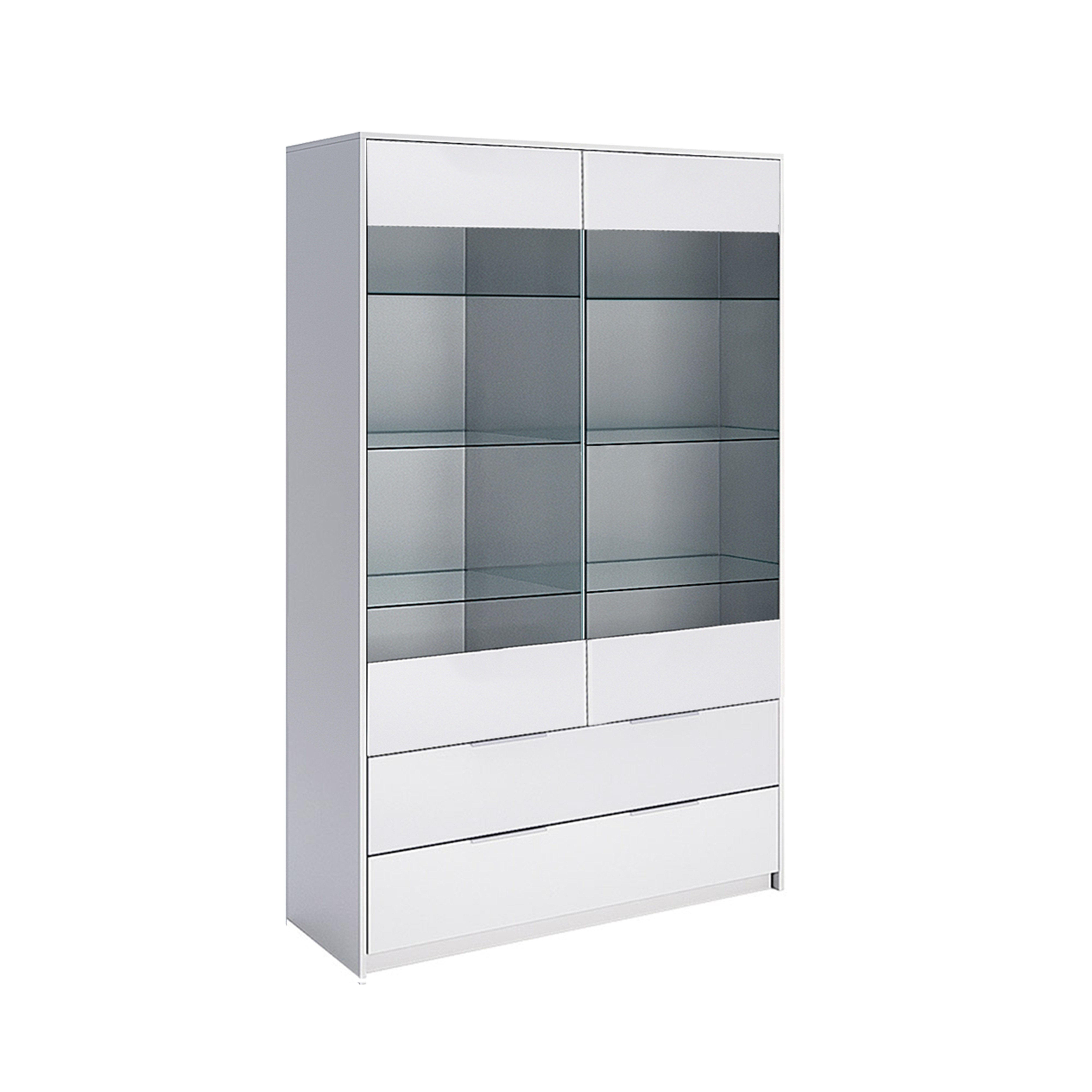 Witryna 120cm biały połysk szkło