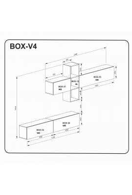 Meblościanka czarny/biały połysk BOX-V4